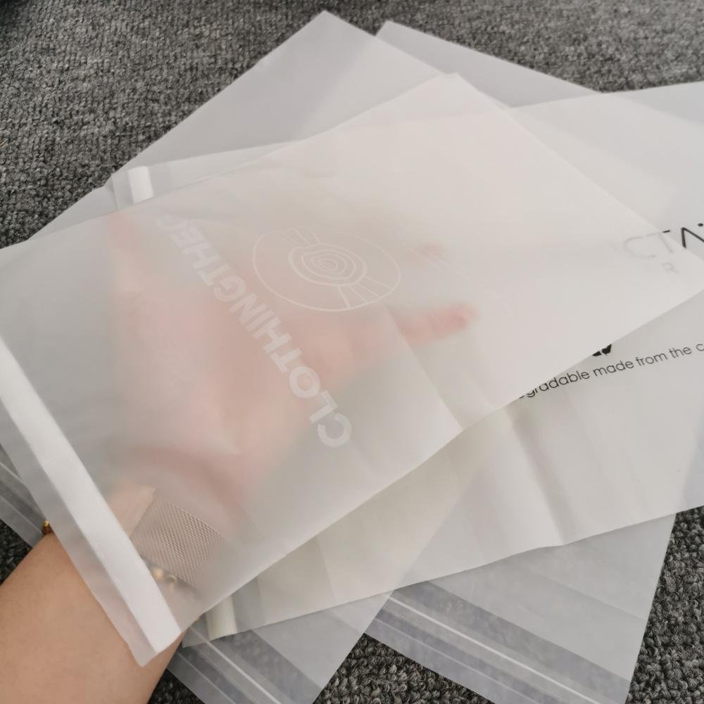 OEM Primary corn starch packaging bag Wholesale factory price custom logo printed plastic with adhesive tape