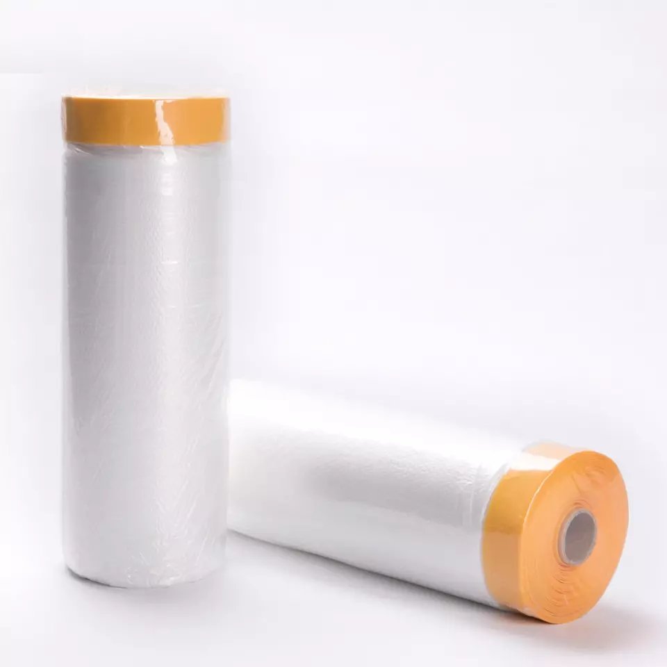 Bailida Per Roll 4mx300m Auto Low Tack Plastic Dust Masking Film Tape for Car Paint/Automotive/Window masking