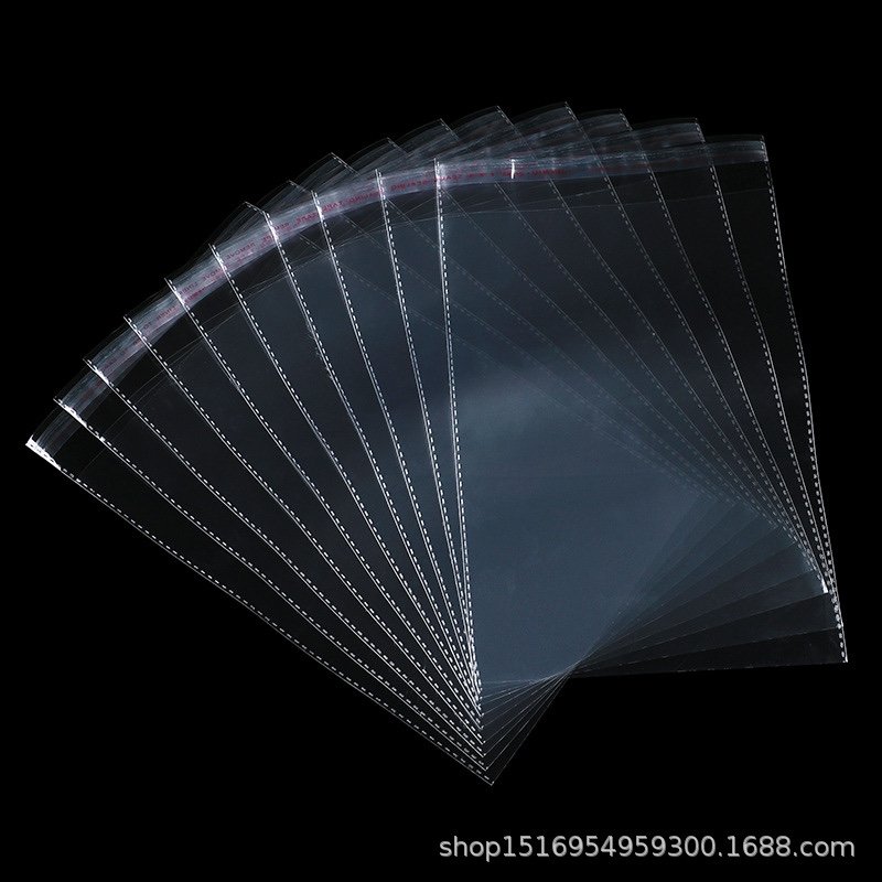 Custom logo resealable transparent self adhesive OPP plastic clothing T shirt bag