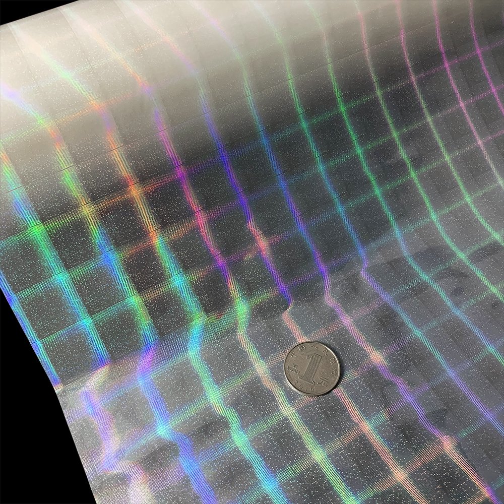 OEM plastic film laminating adhesive cross glitter hologram lamination film