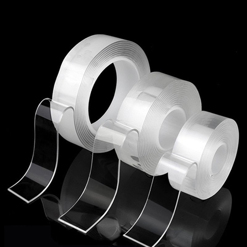 Washable Clear Sticky Tape Self Adhesive Heavy Duty Acrylic Nano Tape Reusable Double Sided Nano Tape Removable Sticky Strip