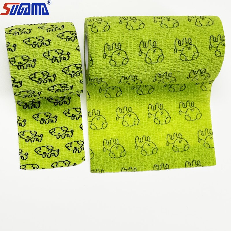 factory supply colorful self-adhesive bandage adhesive elastic bandage with many sizes