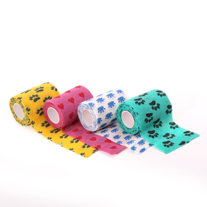 Bulk Wholesale Custom Logo Printing Medical Supplies vet wrap elastic bandage pet self adhesive cohesive bandage