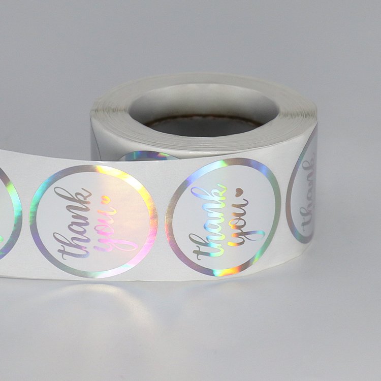1Inch 100Pcs Beautiful Round PVC Adhesive Thank You Stickers for Supporting My Small Business
