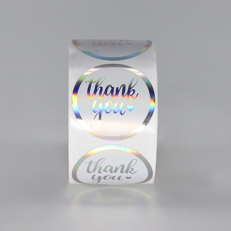 1Inch 100Pcs Beautiful Round PVC Adhesive Thank You Stickers for Supporting My Small Business