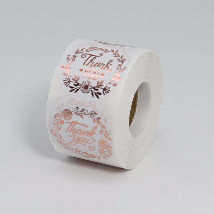 1Inch 100Pcs Beautiful Round PVC Adhesive Thank You Stickers for Supporting My Small Business