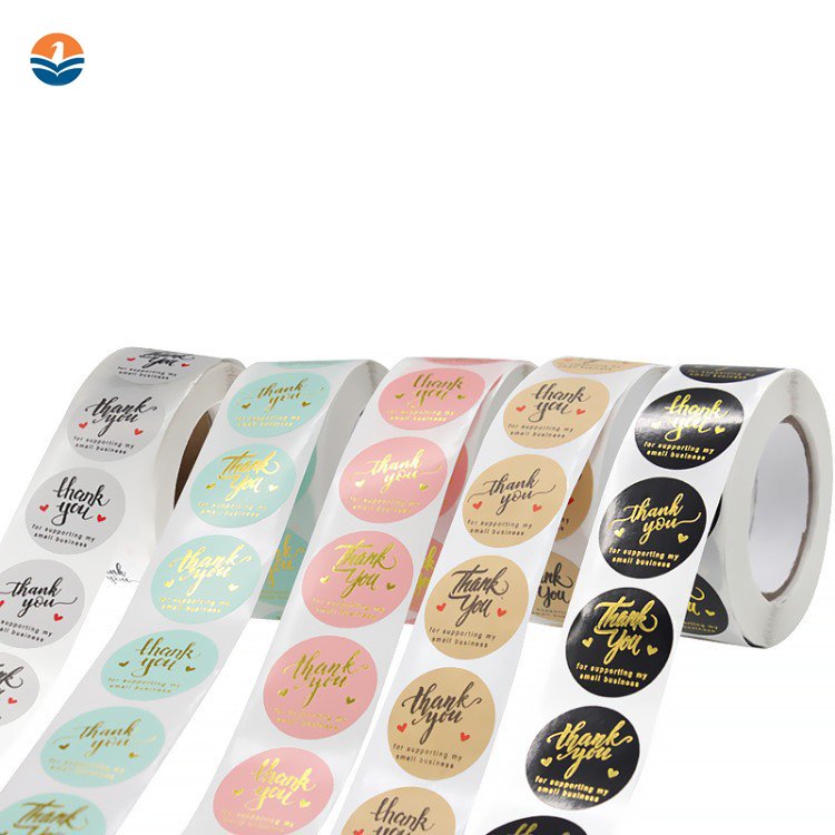 Adhesive Custom Logo Emboss Paper Label Sticker Color Printing