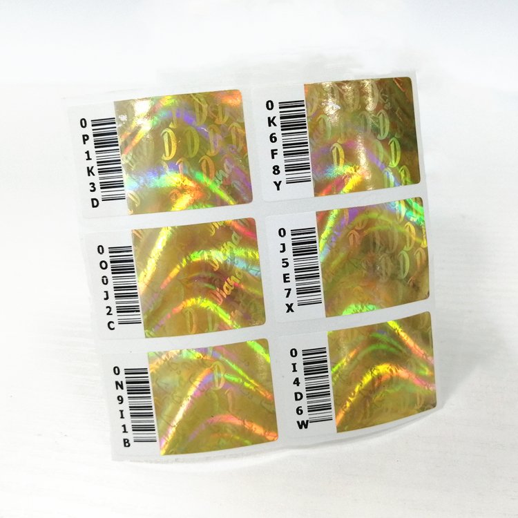 Die Cut Laser Holographic Paper Roll 3d Adhesive Hologram Sticker Labels with Serial Number