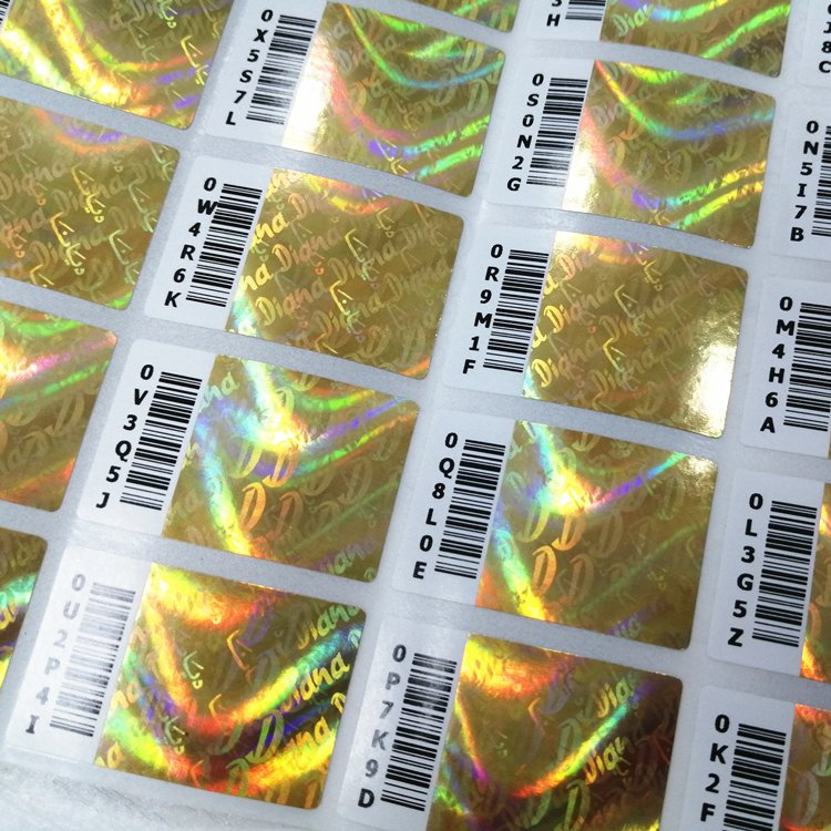 Die Cut Laser Holographic Paper Roll 3d Adhesive Hologram Sticker Labels with Serial Number