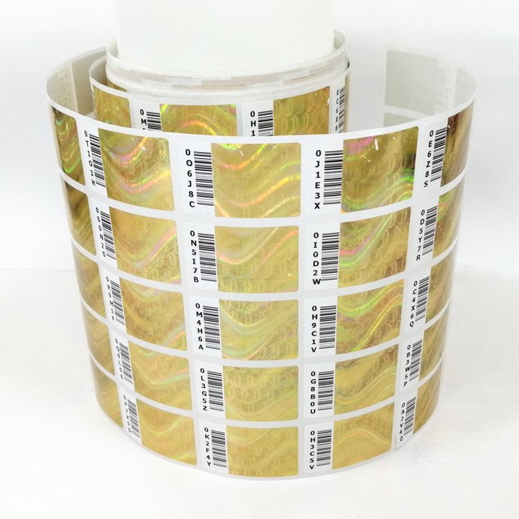 Die Cut Laser Holographic Paper Roll 3d Adhesive Hologram Sticker Labels with Serial Number