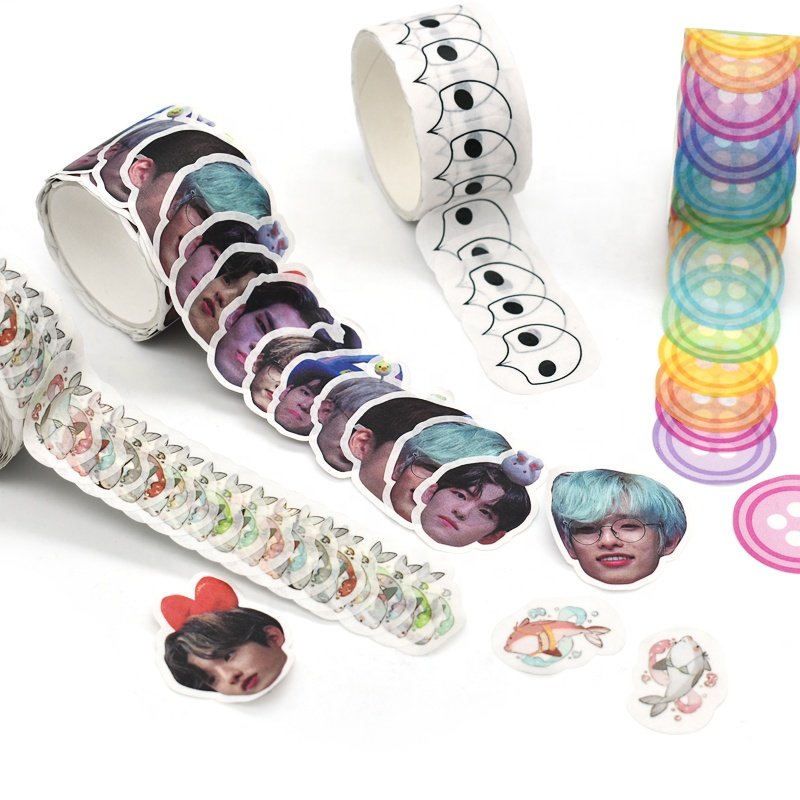 Custom Manufacturer's Masking Die Cut Washi Tape Single Sided Colorful Paper with Acrylic Adhesive for DIY Wrapping Adhesion Use