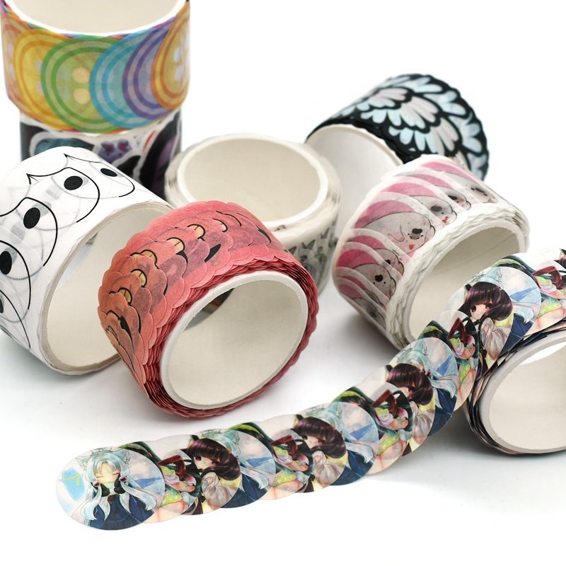 Custom Manufacturer's Masking Die Cut Washi Tape Single Sided Colorful Paper with Acrylic Adhesive for DIY Wrapping Adhesion Use