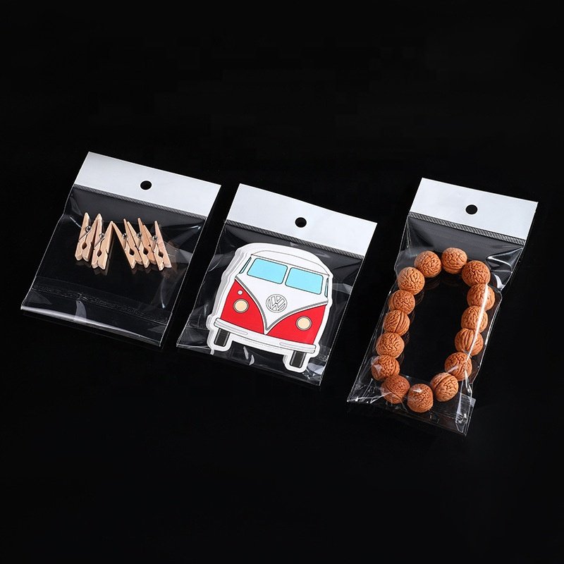 Custom Plastic OPP Poly Bag with Card Header Disposable Gravure Printing for Gift Packing Craft Packaging Plastic Shrink Bag