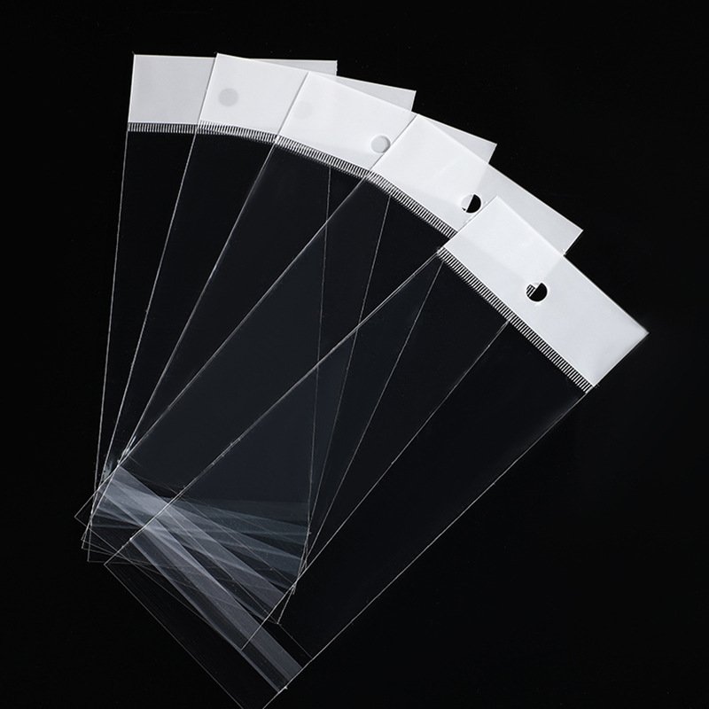 Custom Plastic OPP Poly Bag with Card Header Disposable Gravure Printing for Gift Packing Craft Packaging Plastic Shrink Bag