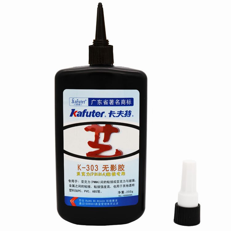 UV glue Liquid acrylic glue kafuter K-303 glass and plastics metal bonding shadowless adhesive
