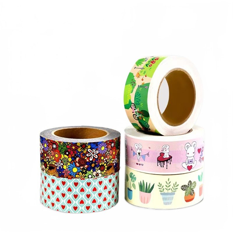 2024 New Eco Friendly Custom Logo Printed biodegradable Water activated Self Adhesive Kraft Paper gummed Tape Packing Tape