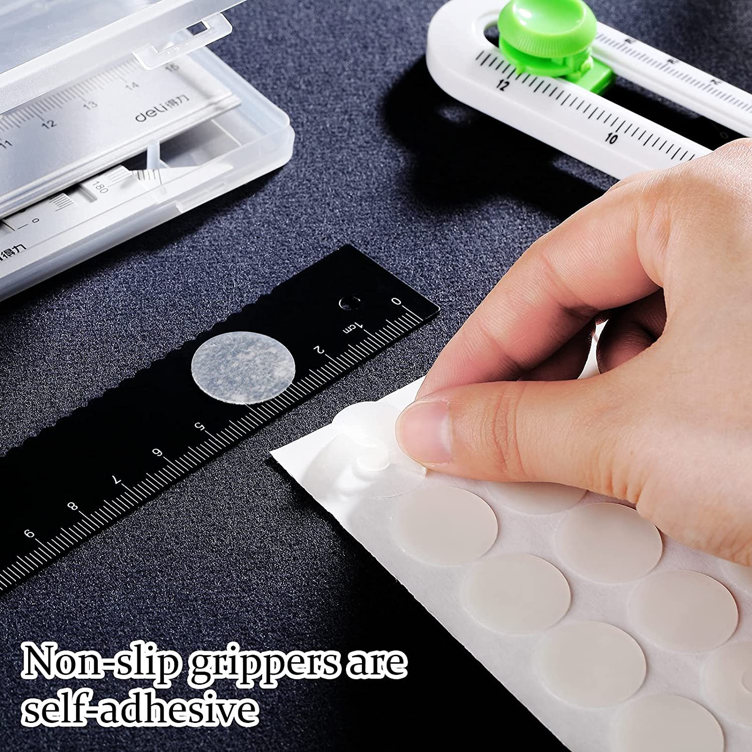 Non-slip Silicon Grip Dots with 3M467MP Adhesive for Holding Rulers and Templates in Place