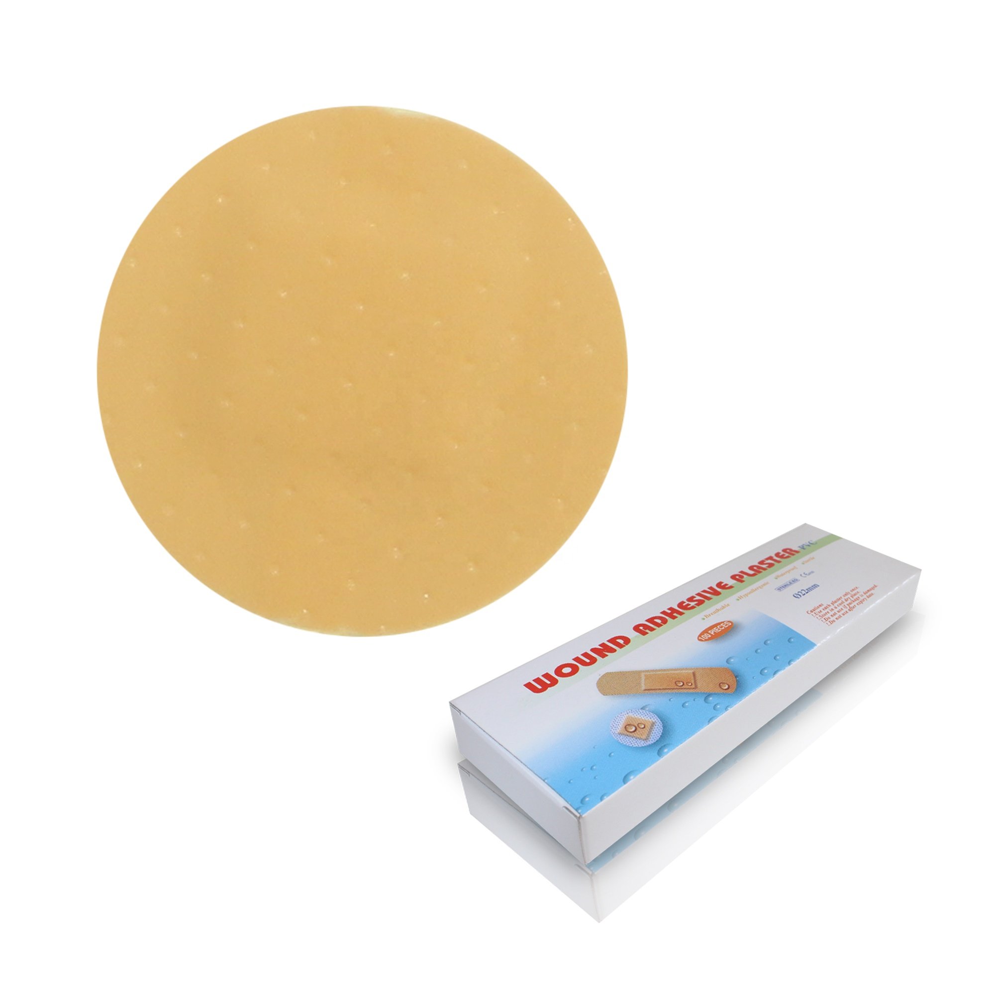 Round Type PE Yellow Color Waterproof wound plaster/wound adhesive plaster 22mm