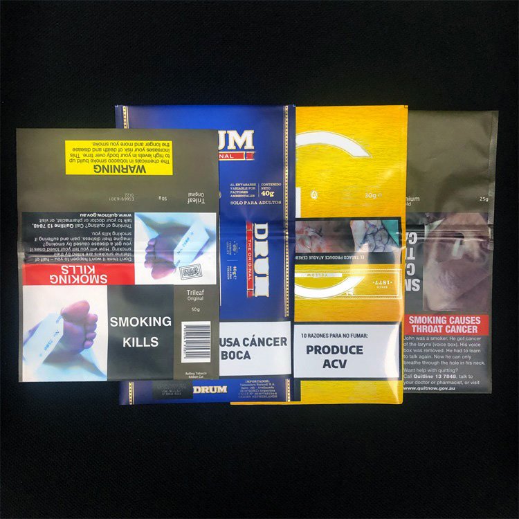 Wholesale Self Adhesive Dry Flower Plastic Bags Rolling Tobacco Packaging Pouches for Leaf Storage