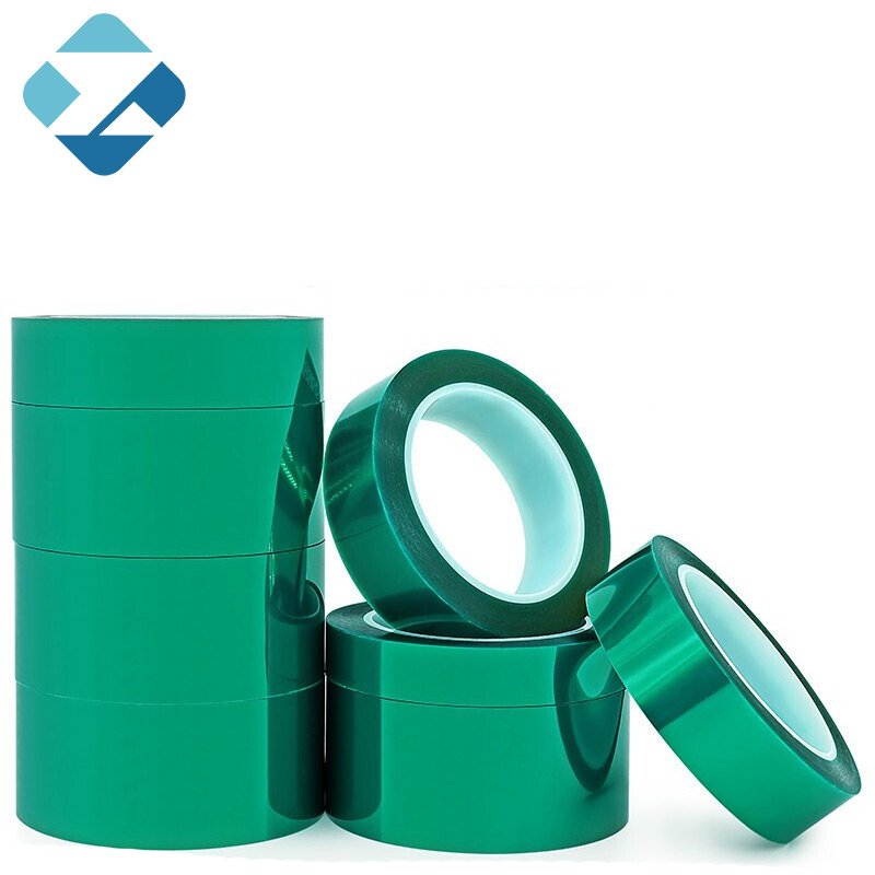 Custom high heat green pet film silicone adhesive tape die cut single sided polyester film adhesive tape