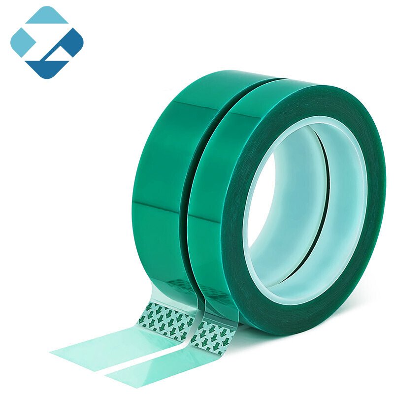 Custom high heat green pet film silicone adhesive tape die cut single sided polyester film adhesive tape