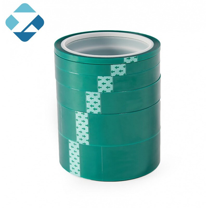 Custom high heat green pet film silicone adhesive tape die cut single sided polyester film adhesive tape