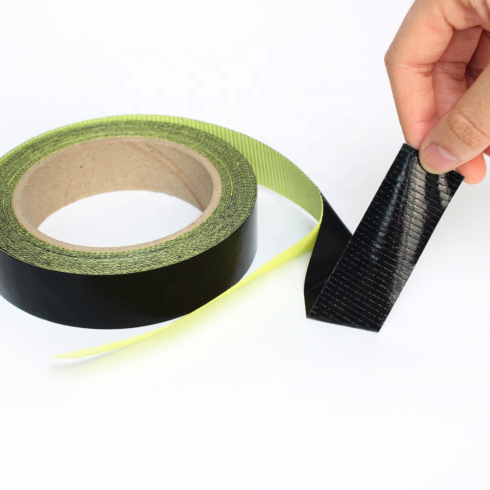 3- Linered Black Color Anti Sticky PTFE Coated Fiberglass Glass Cloth with Silicone Glue Self Adhesive Tape with Release Liner