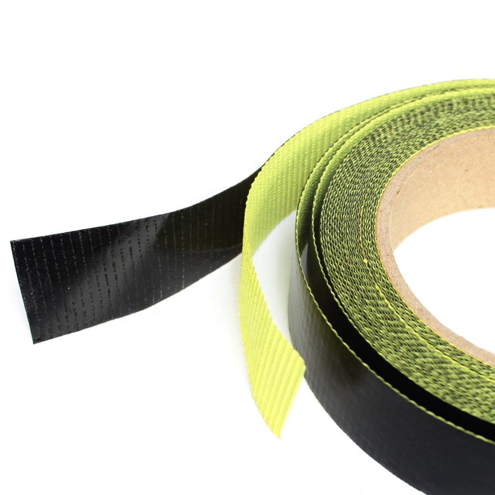 3- Linered Black Color Anti Sticky PTFE Coated Fiberglass Glass Cloth with Silicone Glue Self Adhesive Tape with Release Liner