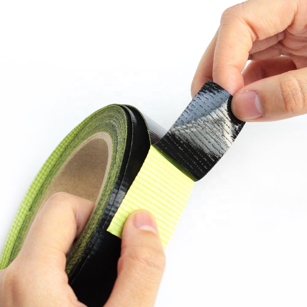 3- Linered Black Color Anti Sticky PTFE Coated Fiberglass Glass Cloth with Silicone Glue Self Adhesive Tape with Release Liner