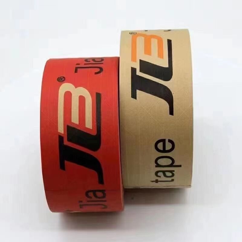 Eco Friendly Custom Logo Printed Self Adhesive Carton Sealing Fiber Reinforced Kraft Gummed Paper Packing Tape