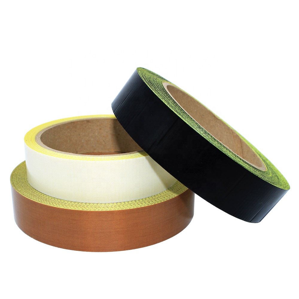 1- Linered Heat Resistant Anti Sticky PTFE Coated Fiberglass Glass Cloth Silicone Glue Self Adhesive Tape with Release Liner