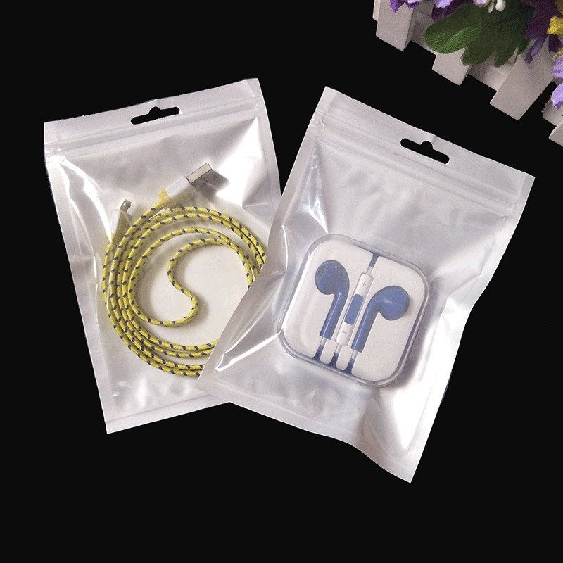 MOQ 100PCS Small Size Customer Printing Packaging Pearl Bag Transparent Self Adhesive Seal Data /USB Cable Opp Packing