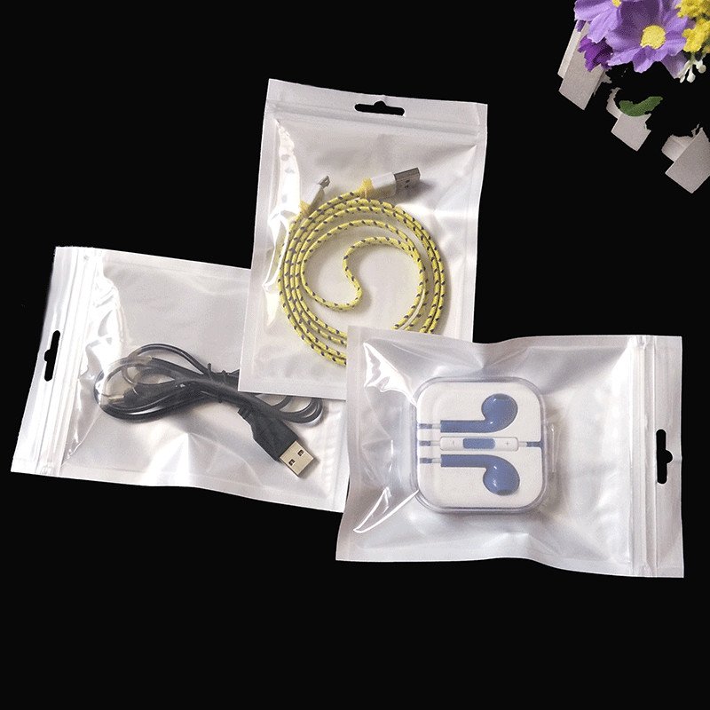 MOQ 100PCS Small Size Customer Printing Packaging Pearl Bag Transparent Self Adhesive Seal Data /USB Cable Opp Packing