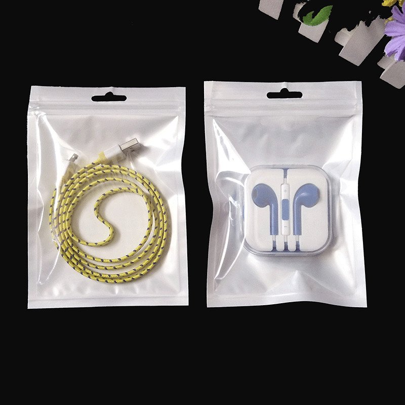 MOQ 100PCS Small Size Customer Printing Packaging Pearl Bag Transparent Self Adhesive Seal Data /USB Cable Opp Packing