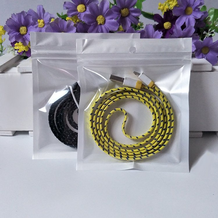 MOQ 100PCS Small Size Customer Printing Packaging Pearl Bag Transparent Self Adhesive Seal Data /USB Cable Opp Packing