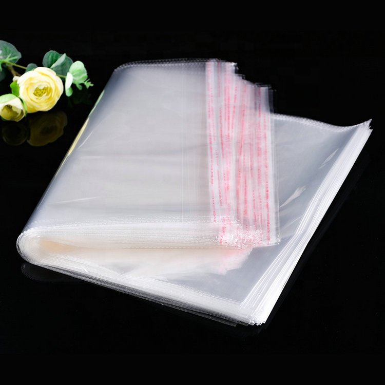Custom Self Adhesive Cellophane Bags Clear Shirt Clothes Clothing Underwear Socks Packing BOPP Opp Plastic Bag