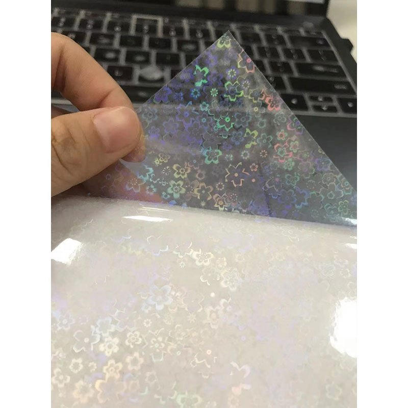 Holographic Foil Adhesive Tape Back Heart Star Cold Lamination Sheets A4 DIY Package Card Photo Laser Laminating Overlay Film