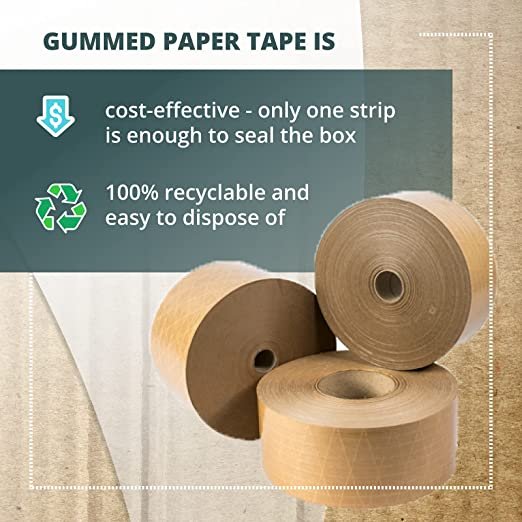 Bailida kraft paper adhesive tape Bailida 2.75" x 450' Reinforced Water-Activated