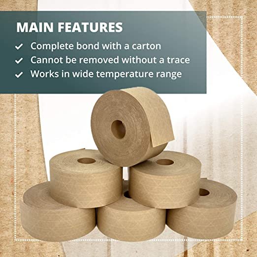 Bailida kraft paper adhesive tape Bailida 2.75" x 450' Reinforced Water-Activated