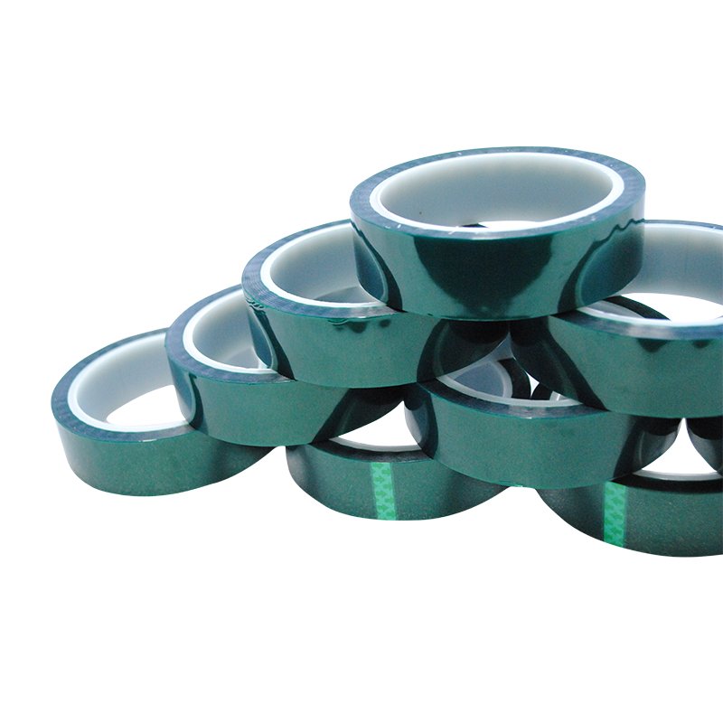 High temperature surface protection silicone adhesive heat proof insulation green pet polyester tape