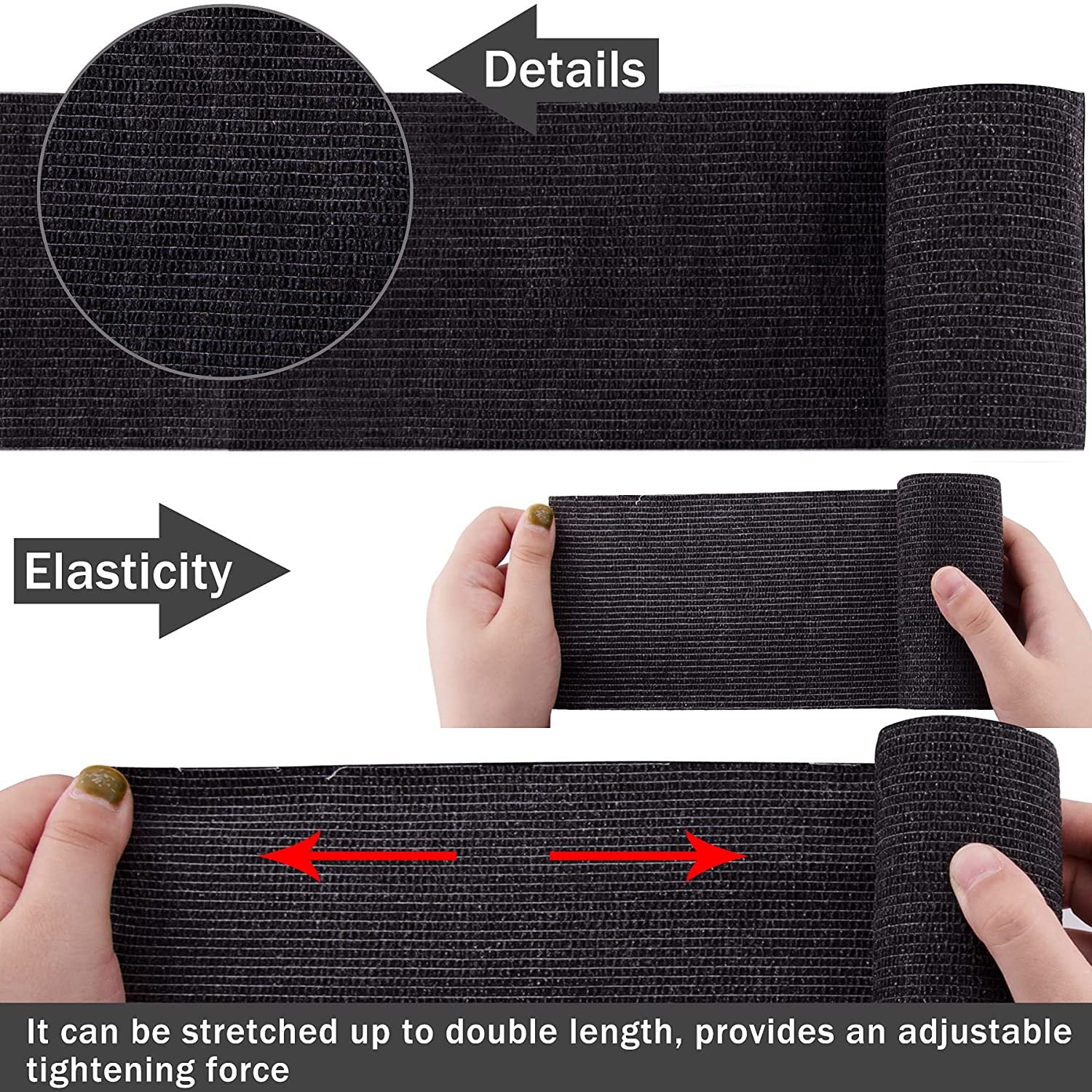 15 Pack 2 Inches X 5 Yards Self Adhesive Bandage Wrap Cohesive Vet Wrap Rolls elastic adhesive bandage