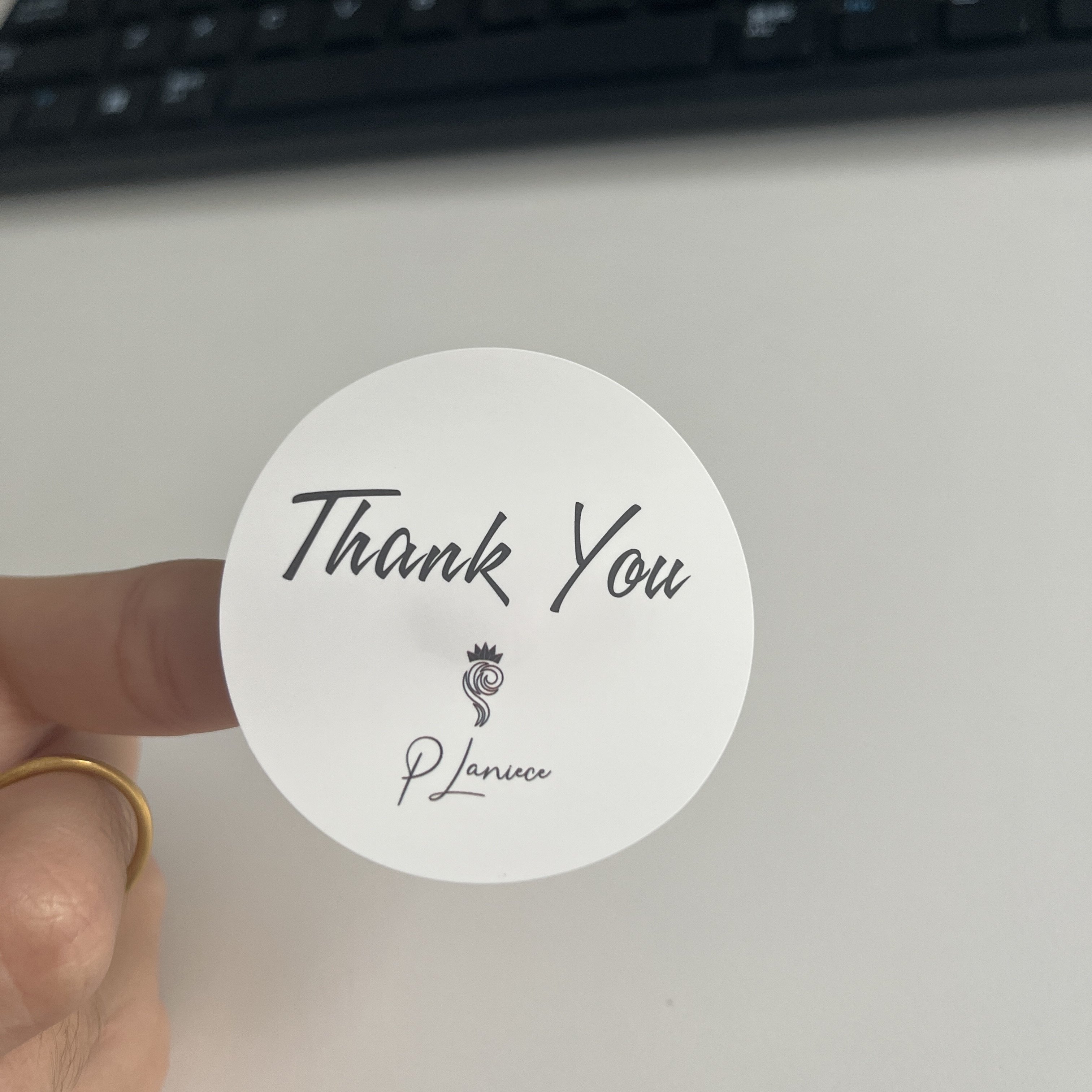 Create Your Brand Logo Thanks YOU Sticker Waterproof Vinyl Custom Size Manufacturers Wholesale