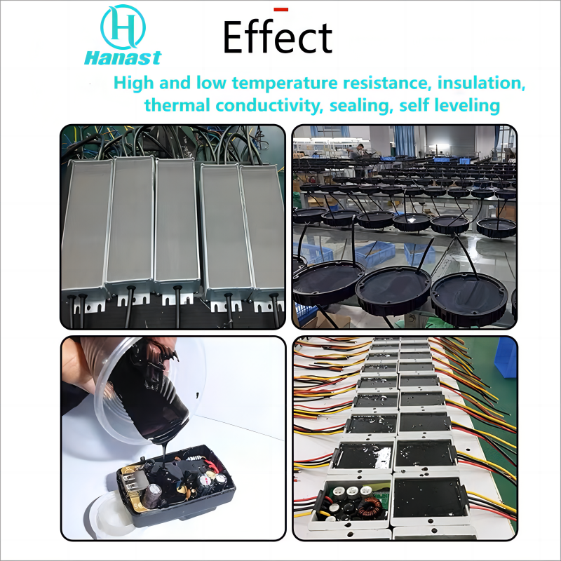 Hot selling high hardness high temperature resistant black insulation thermal conductive epoxy potting compound adhesive AB glue