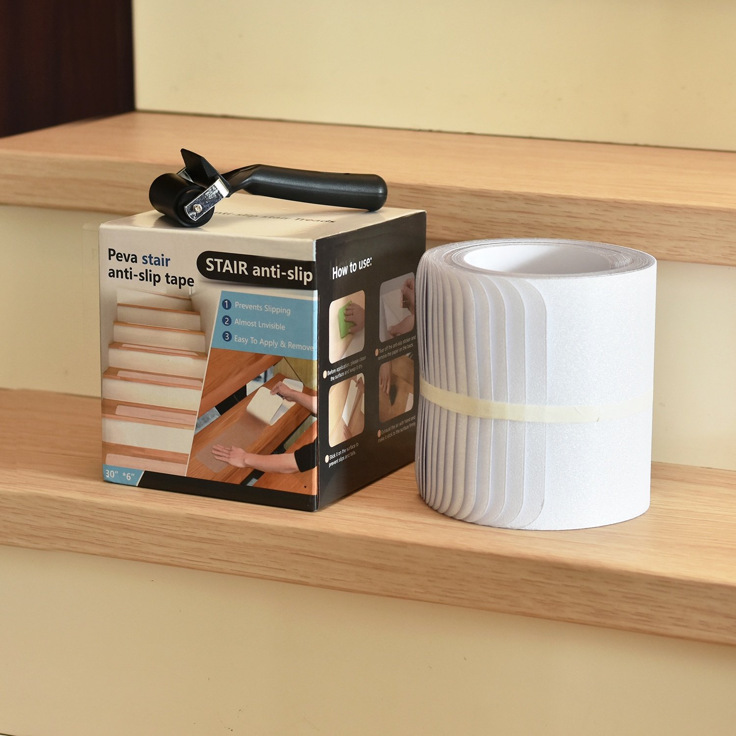 Non Slip Strips Safety for Kids Elders and Pets Adhesive Stair Floor Treads Indoor Outdoor Prevents Slipping