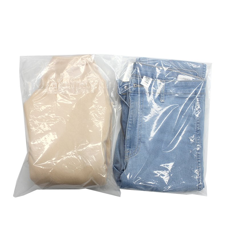 YURUI Custom Polybag Clear Plastic LDPE Poly Self Adhesive Seal Bags with Suffocation Warning
