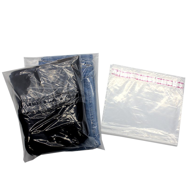 YURUI Custom Polybag Clear Plastic LDPE Poly Self Adhesive Seal Bags with Suffocation Warning