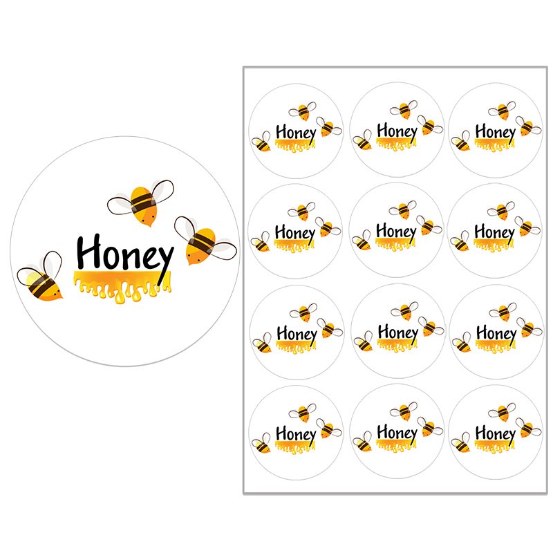 Custom Self Adhesive Logo Waterproof Honey Label Sticker Jam Food Bottle Honey Jar Packaging Label Etiquetas Adhesivas
