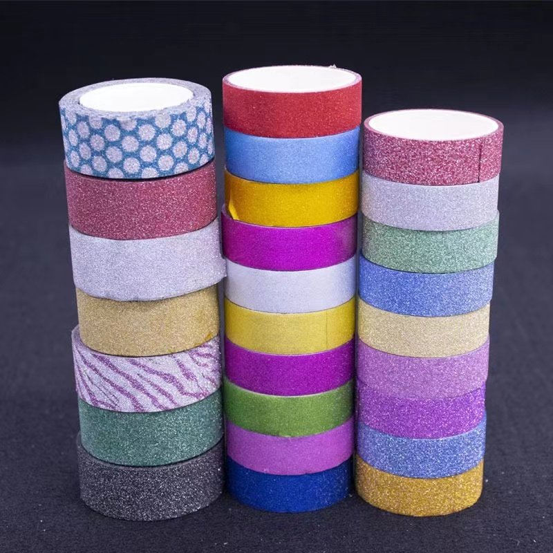 Wholesale creative diy gold powder gold onion adhesive tape Color gold onion wedding celebration glitter sticker