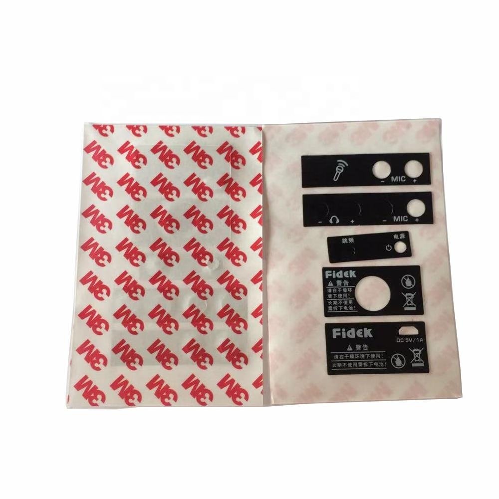 3-M adhesive Silk screen printed polycarbonate sticker Gloss or Matte finish pc label