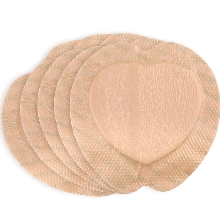 18*18 Bordered High Absorbency Sacrum Wound Healing Dressings Skin Color Silicone Gel Adhesive Foam Dressing